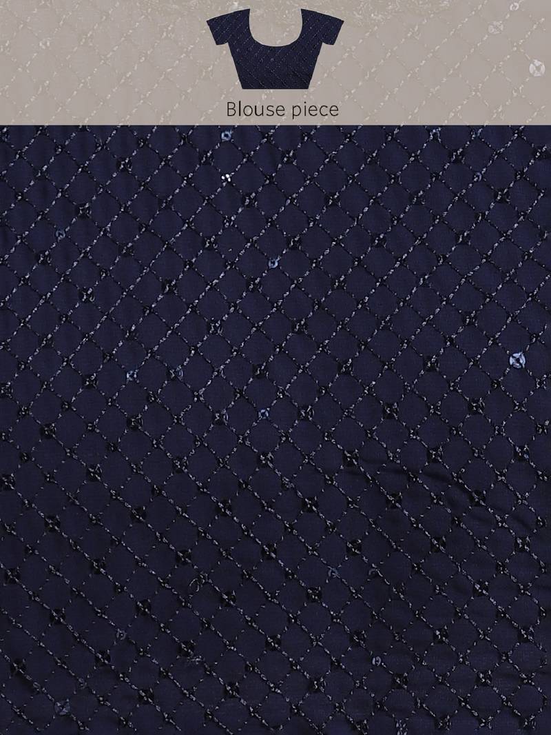 BLUSH BLUE THREAD AND MULTIPLE SEQUINS EMBROIDERED GEORGETTE DESIGNER SAREE