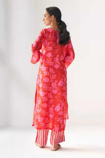 Faded rose hot pink kurta set