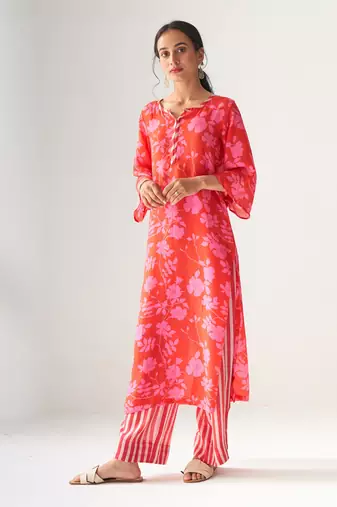 Faded rose hot pink kurta set