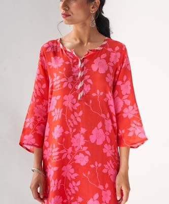 Faded rose hot pink kurta set 5
