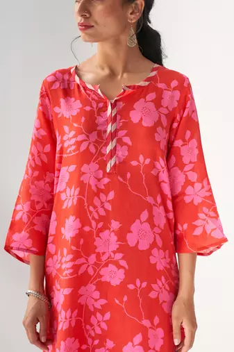 Faded rose hot pink kurta set