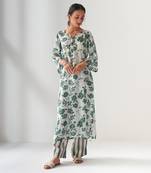 Faded rose green kurta set