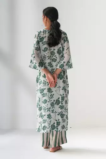 Faded rose green kurta set