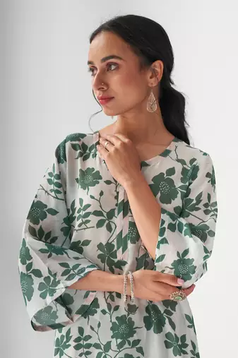 Faded rose green kurta set