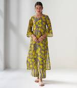 Faded rose grey kurta set