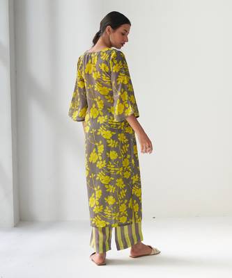 Faded rose grey kurta set 4