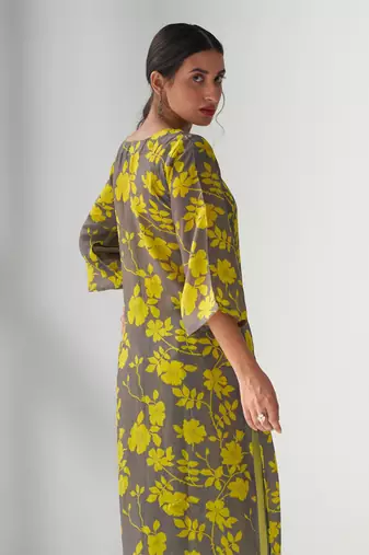 Faded rose grey kurta set