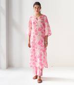 Faded rose blush pink kurta set