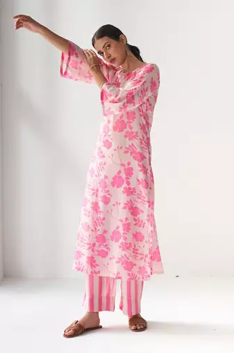 Faded rose blush pink kurta set