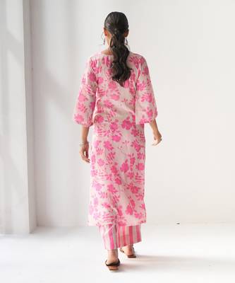 Faded rose blush pink kurta set 4