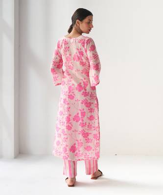 Faded rose blush pink kurta set 5