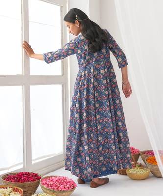 Blue peony kurta set 5
