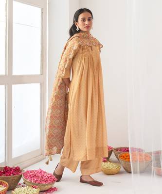 Yellow peony kurta set 1