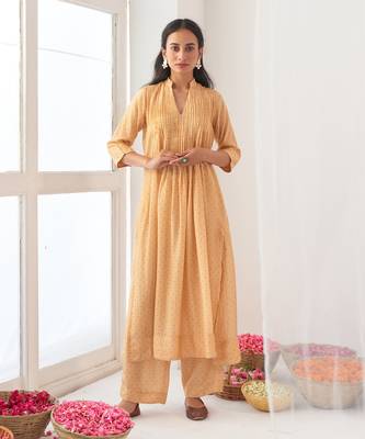 Yellow peony kurta set 2