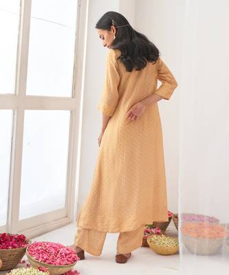 Yellow peony kurta set 4