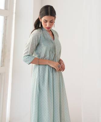Aqua peony kurta set 5