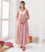 Peony embroidered anarkali set
