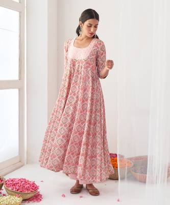 Peony embroidered anarkali set 2