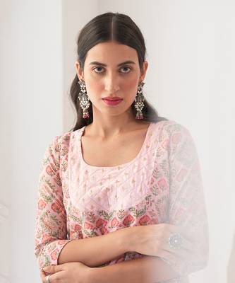 Peony embroidered anarkali set 4