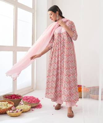 Peony embroidered anarkali set 5