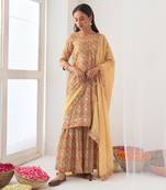 Yellow peony sharara set