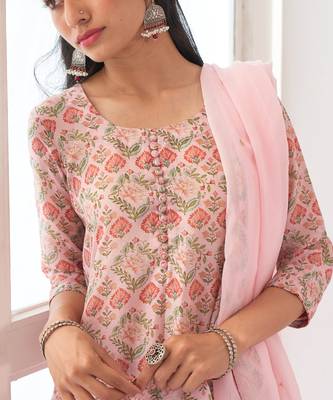 Powder pink peony sharara set 5