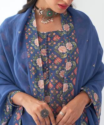 Blue peony sharara set 3