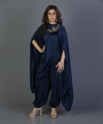 Blue satin kaftan 1