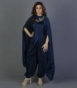 Blue satin kaftan