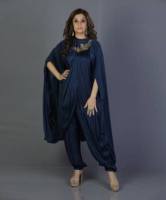 Blue satin kaftan 2
