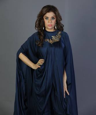 Blue satin kaftan 4