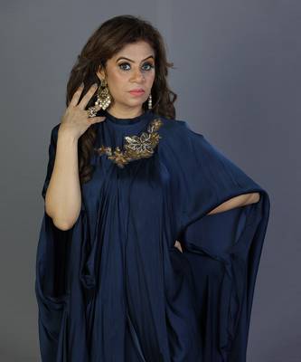 Blue satin kaftan 5