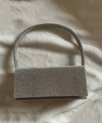Grey shimmer bucket bag 1
