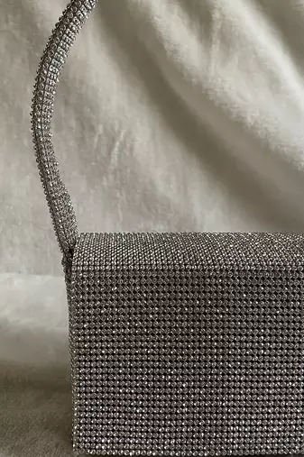 Grey shimmer bucket bag