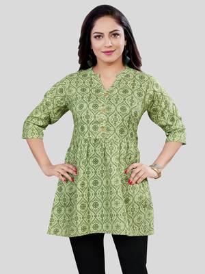 Saree swarg cotton blend printed short kurti 1