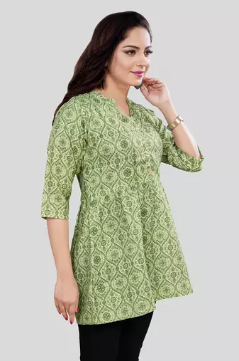  cotton blend printed short kurti