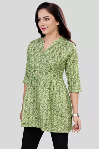  cotton blend printed short kurti