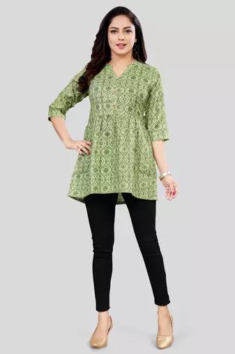  cotton blend printed short kurti