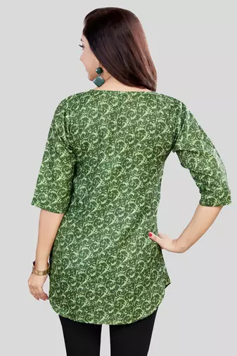  cotton blend printed short kurti