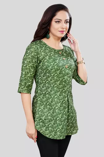  cotton blend printed short kurti