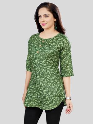  cotton blend printed short kurti 4