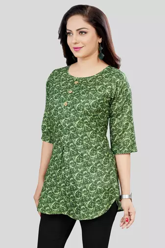  cotton blend printed short kurti
