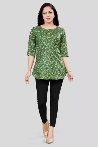  cotton blend printed short kurti