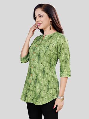  cotton blend printed short kurti 4