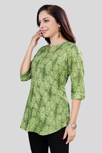  cotton blend printed short kurti