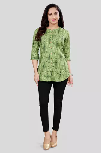  cotton blend printed short kurti