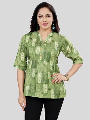  cotton blend printed short kurti 1