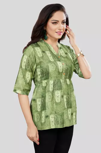  cotton blend printed short kurti