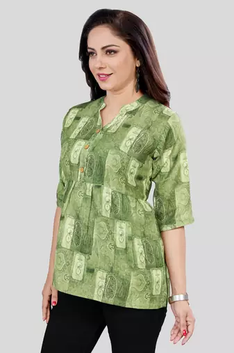  cotton blend printed short kurti