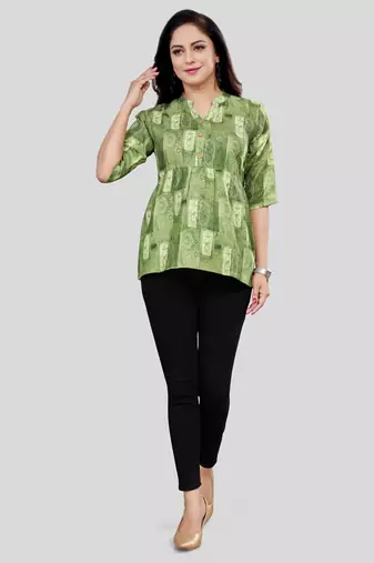  cotton blend printed short kurti